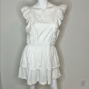 BB Dakota by Steve Madden White Tiered summer Midi Sundress size L